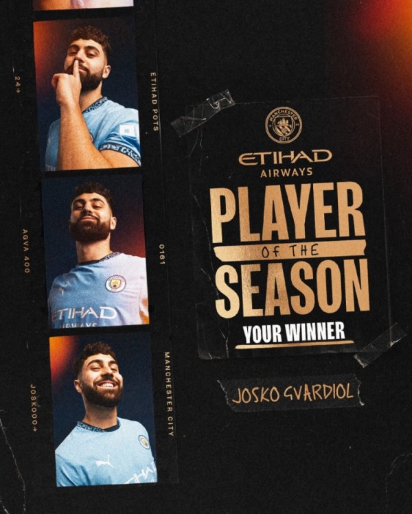 53 games 6 goals and 2 assists⚽ Guvadior was elected Manchester City s best player this season