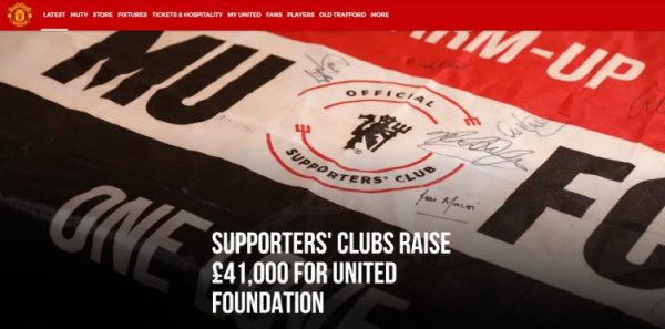 Manchester United s official global fan club raises £41,000 for Manchester United Foundation