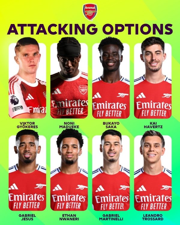 🔫How is the firepower? Arsenal forward: Yorke Saka leads, with a total value of nearly 500 million euros