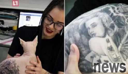 Russian men like tattoos, and even tattooed them with hairless cat tattoos