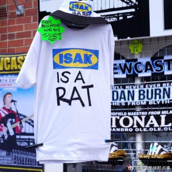 Before Newcastle vs. Liverpool, someone sold a jersey outside the stadium with the words 