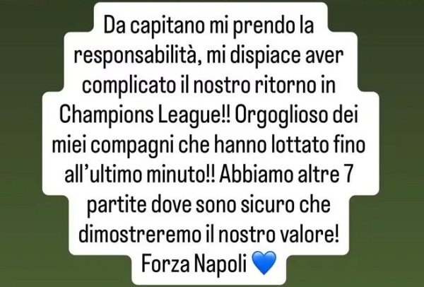 Di Lorenzo apologized for the red card: I have to take responsibility, I make the team s Champions League harder