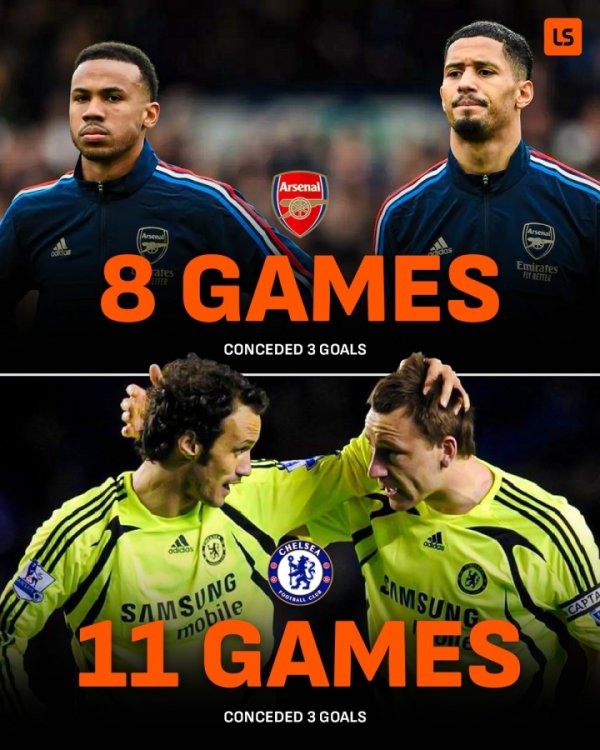 Chasing records? Arsenal conceded 3 goals in 8 rounds, Chelsea conceded 3 goals in 11 rounds in 04/05 + 15 goals in the entire season