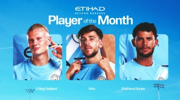 Manchester City s October Player of the Month candidate list: Haaland, Nico, Nunes shortlisted